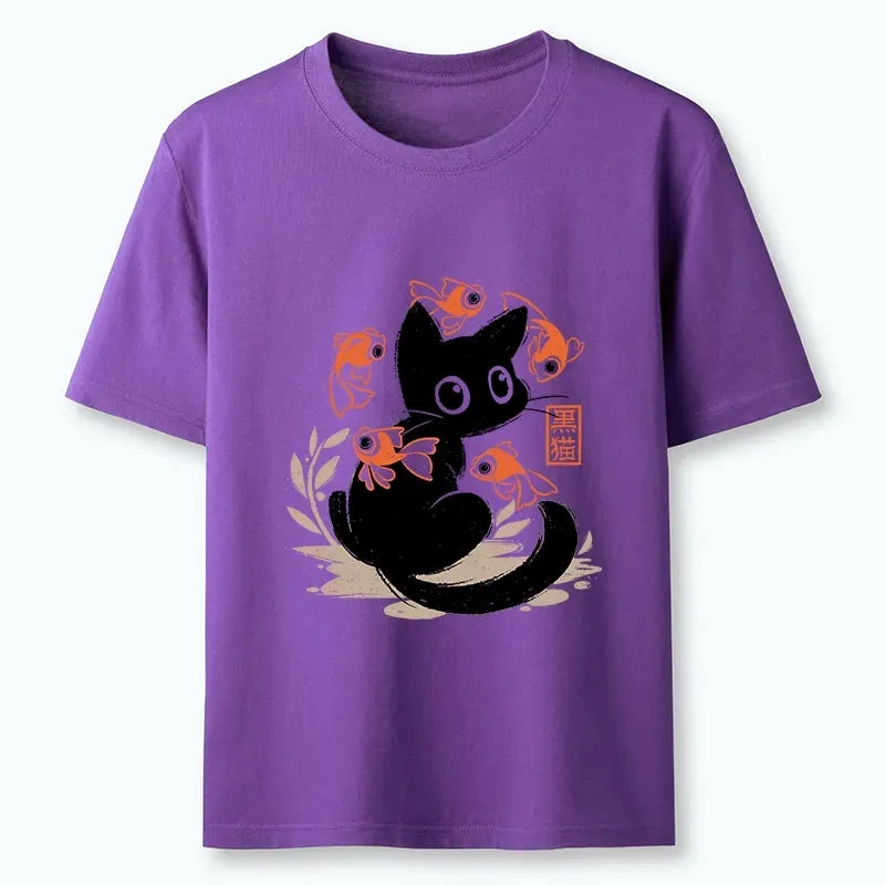 Unisex cotton retro cat shirt