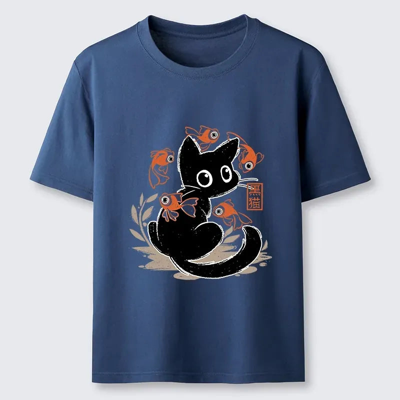 Unisex cotton retro cat shirt