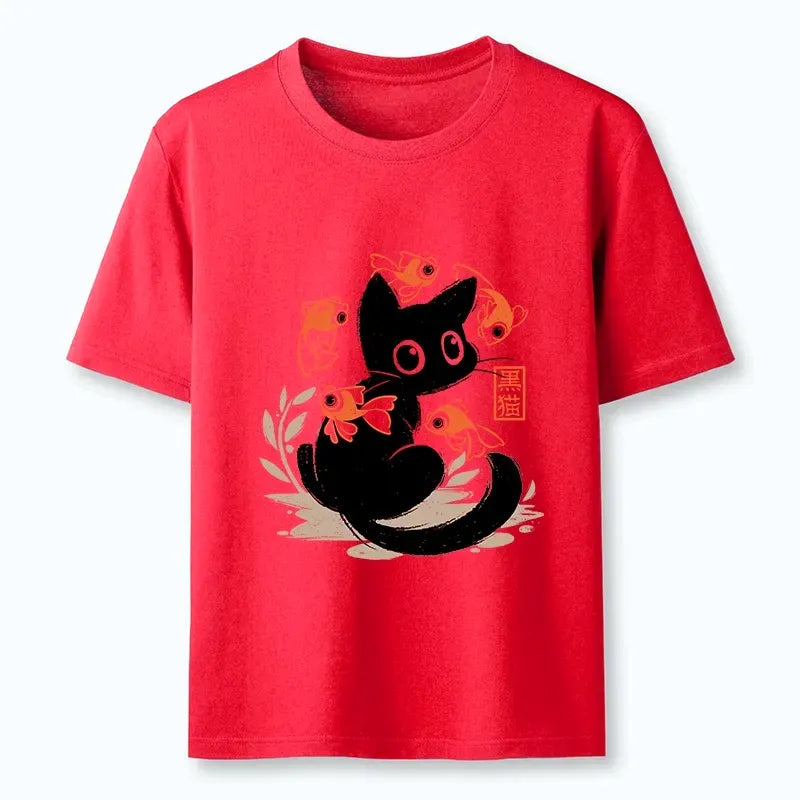 Unisex cotton retro cat shirt