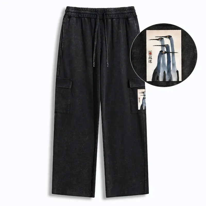 Retro Sandhill Crane Sweatpants for Casual