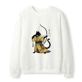 Kyoto-Lion Japan Cat Archery Waffle Sweatshirt
