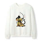Kyoto-Lion Japan Cat Archery Waffle Sweatshirt
