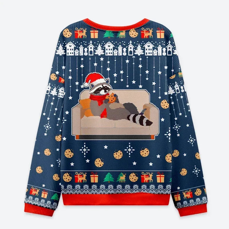 Japanese Raccoon Print Sweatshirt Trendy Gift