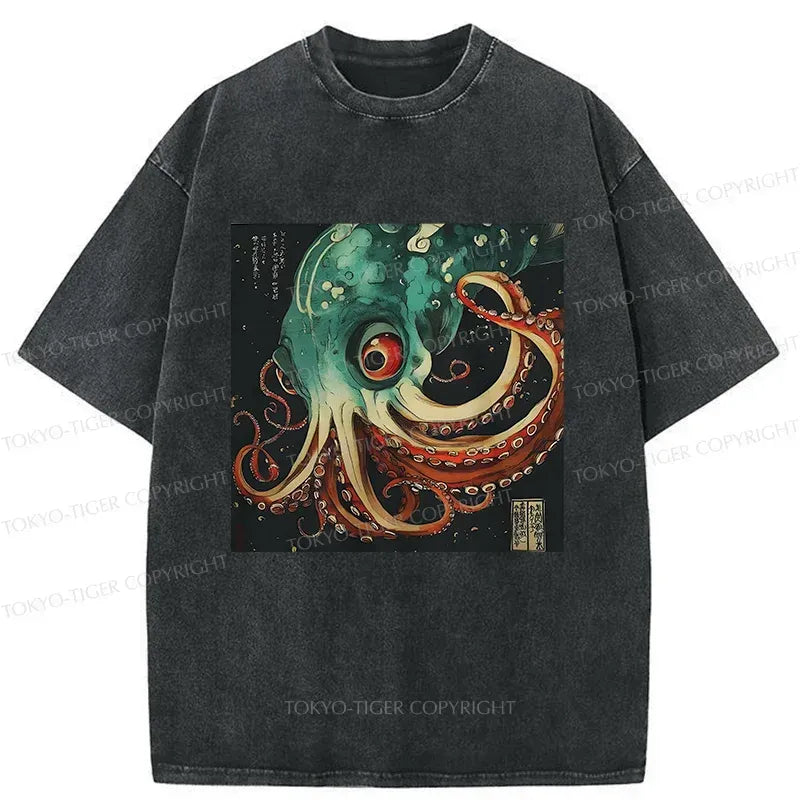 vintage ukiyo-e octopus t-shirt for men