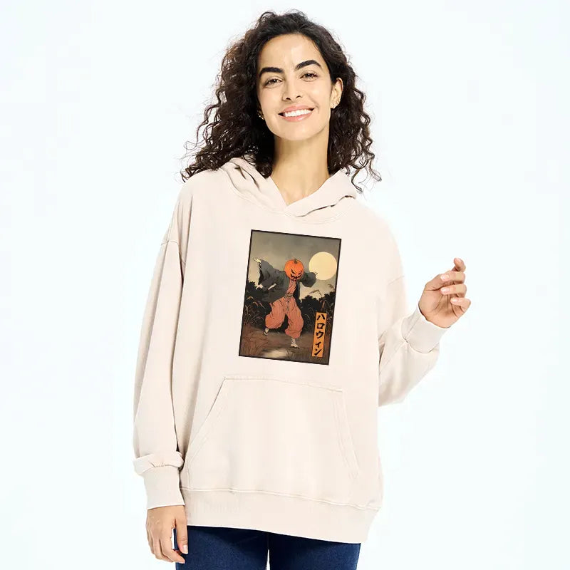 Kyoto-Lion Japanese Pumpkin Monster Washed Hoodie