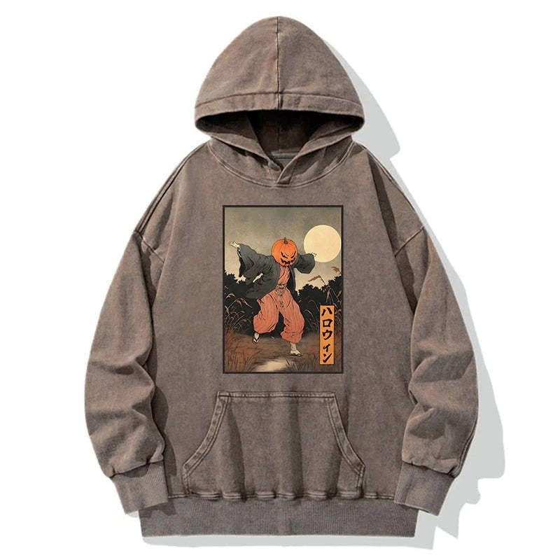 Kyoto-Lion Japanese Pumpkin Monster Washed Hoodie