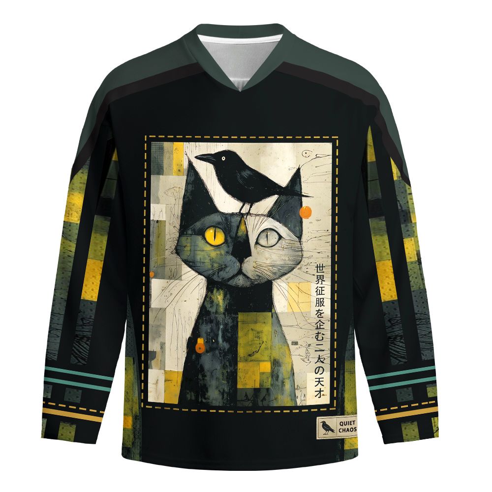 Kyoto-Lion The Cat And The Crow Are Planning To Rule The World Long-Sleeve Hockey Jersey