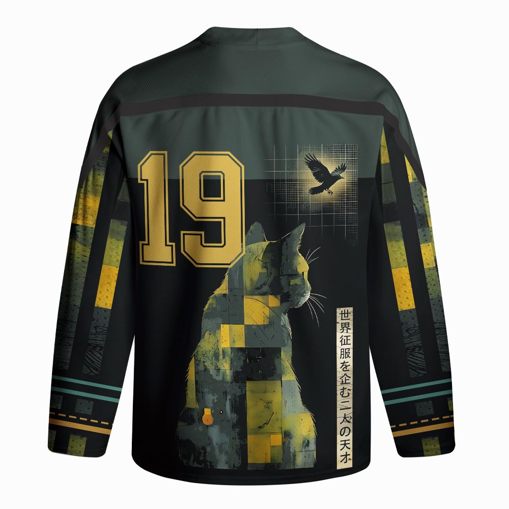 Kyoto-Lion The Cat And The Crow Are Planning To Rule The World Long-Sleeve Hockey Jersey