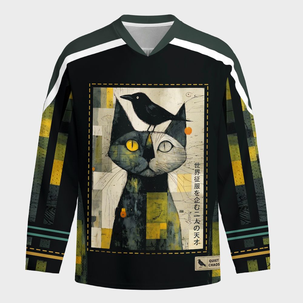 Kyoto-Lion The Cat And The Crow Are Planning To Rule The World Long-Sleeve Hockey Jersey