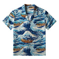 Japanese Wave Aloha Shirt for Vacation