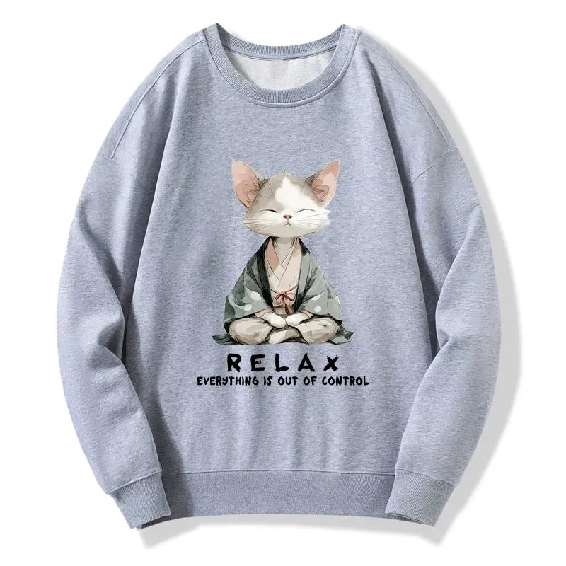 Kyoto-Lion Zen Cat Relaxation£¬Everything's Out Of Control Classic Sweatshirt