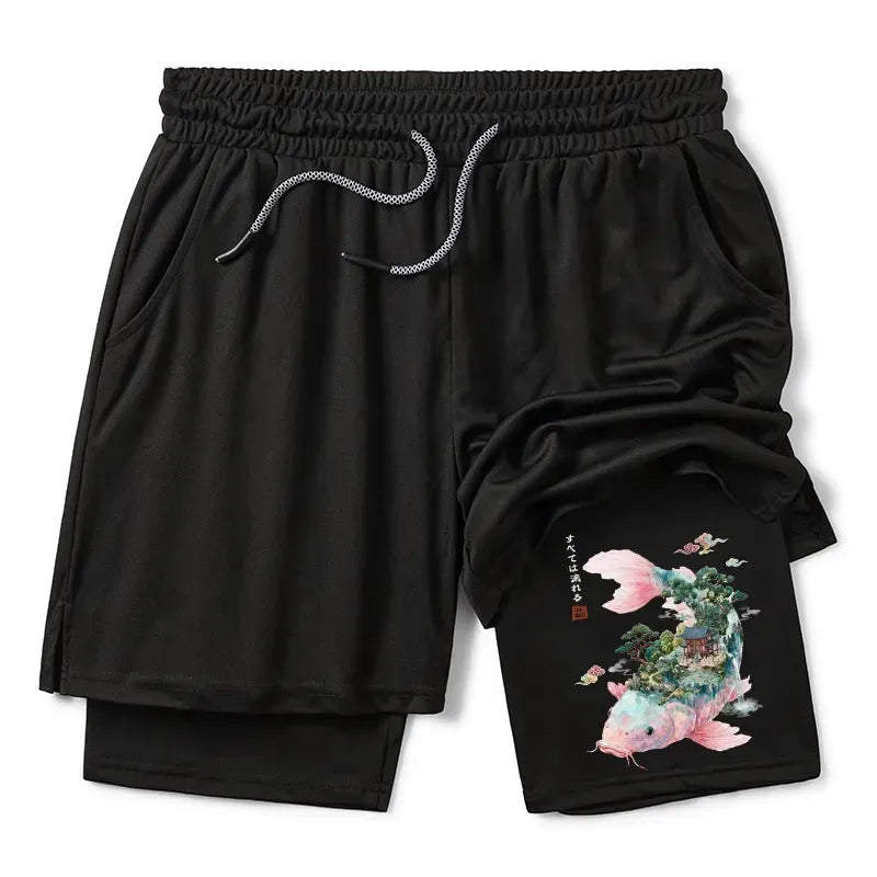 Japanese Koi Training Shorts for Summer