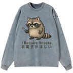 funny japanese washed long sleeve t-shirt