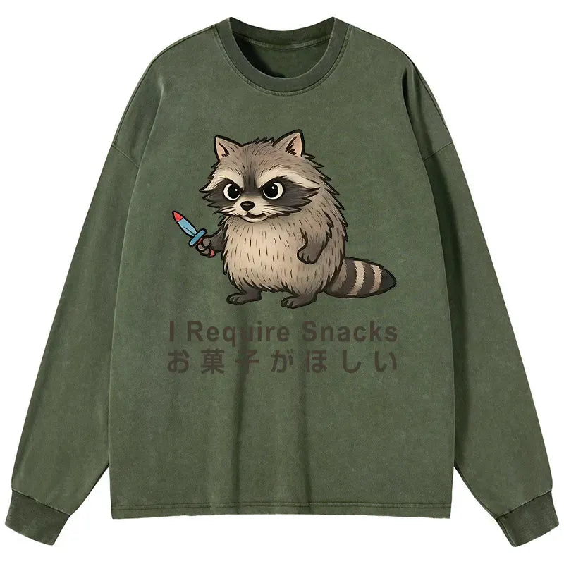 funny japanese washed long sleeve t-shirt