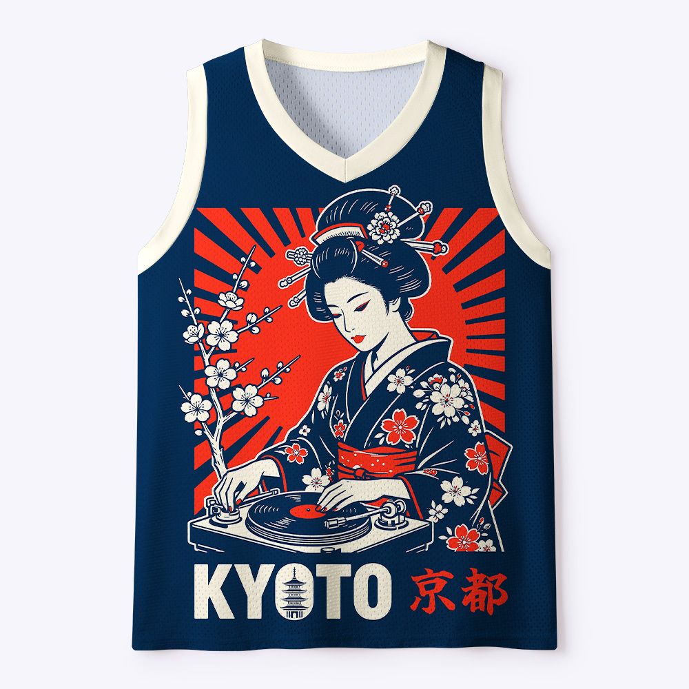 Vintage Kimono Print Tank Top for Daily Wear
