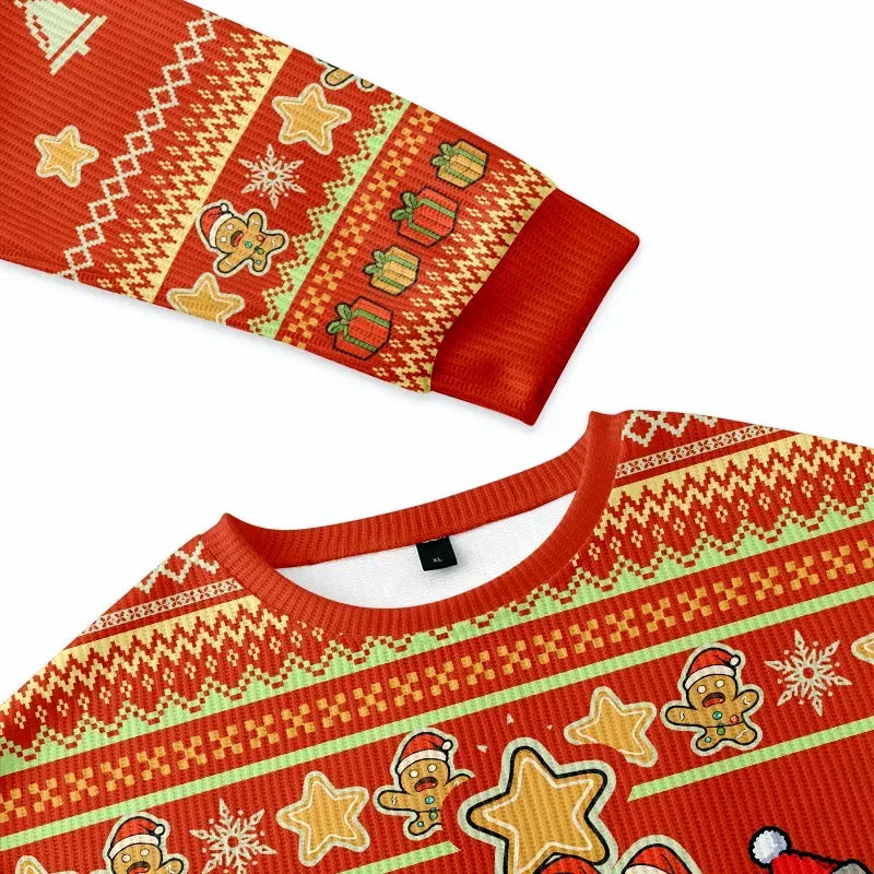 Kyoto-Lion Gingerbread Man Tree Christmas Ugly Sweatshirt