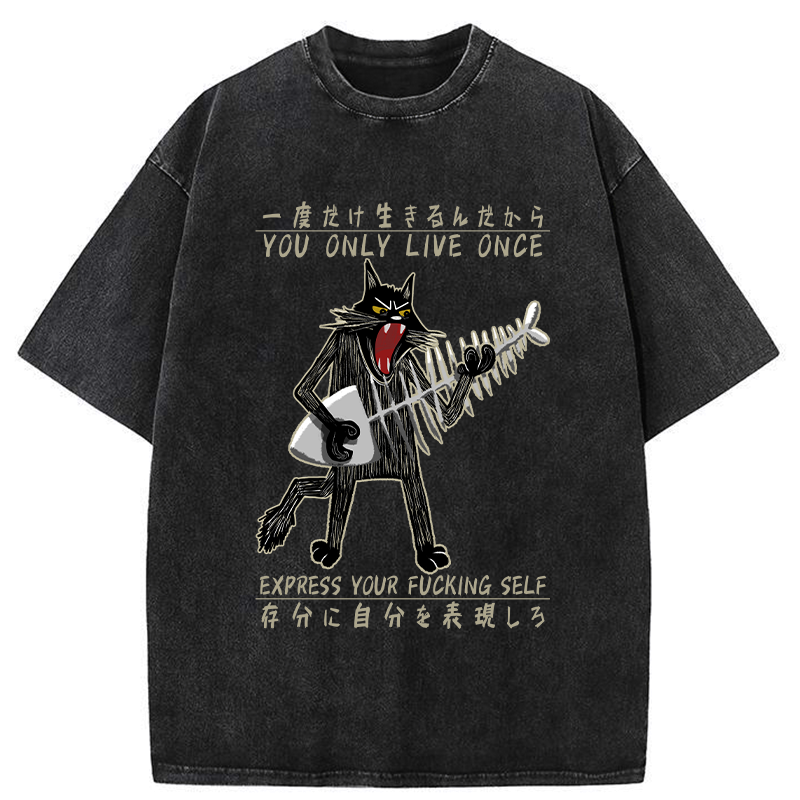Japanese vintage washed t-shirt for men