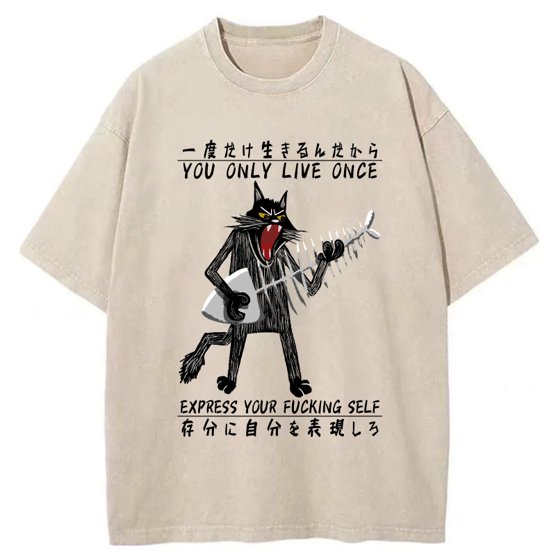Japanese vintage washed t-shirt for men
