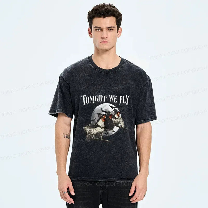 Kyoto-Lion Magic Flying Chicken Washed T-Shirt