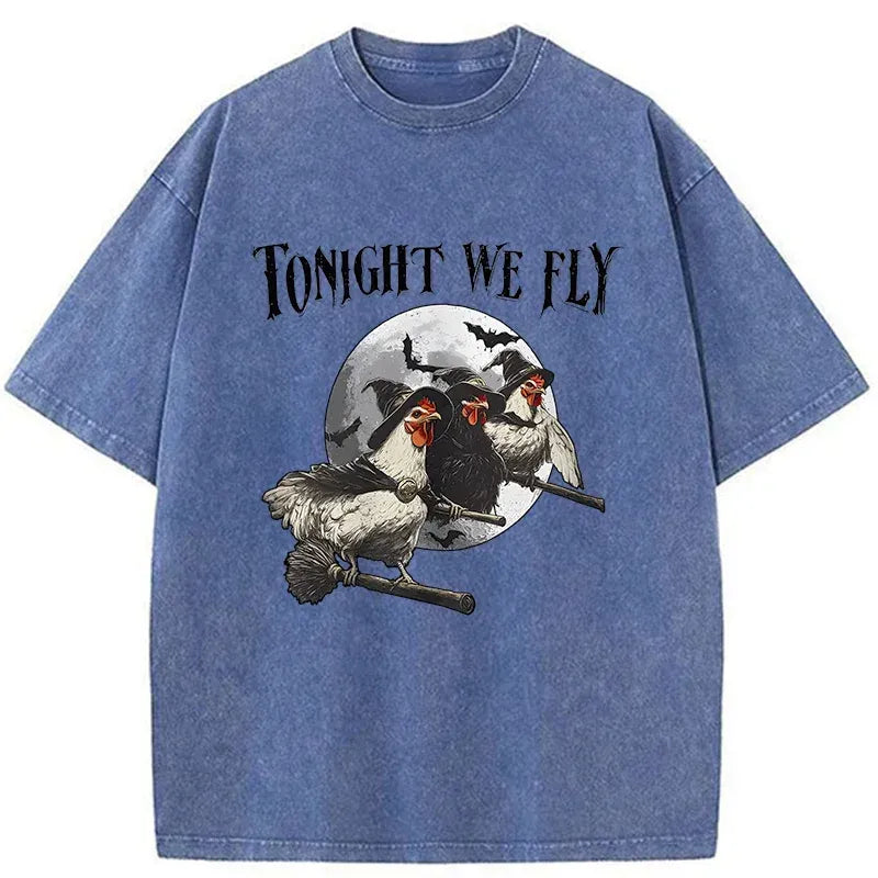 Kyoto-Lion Magic Flying Chicken Washed T-Shirt