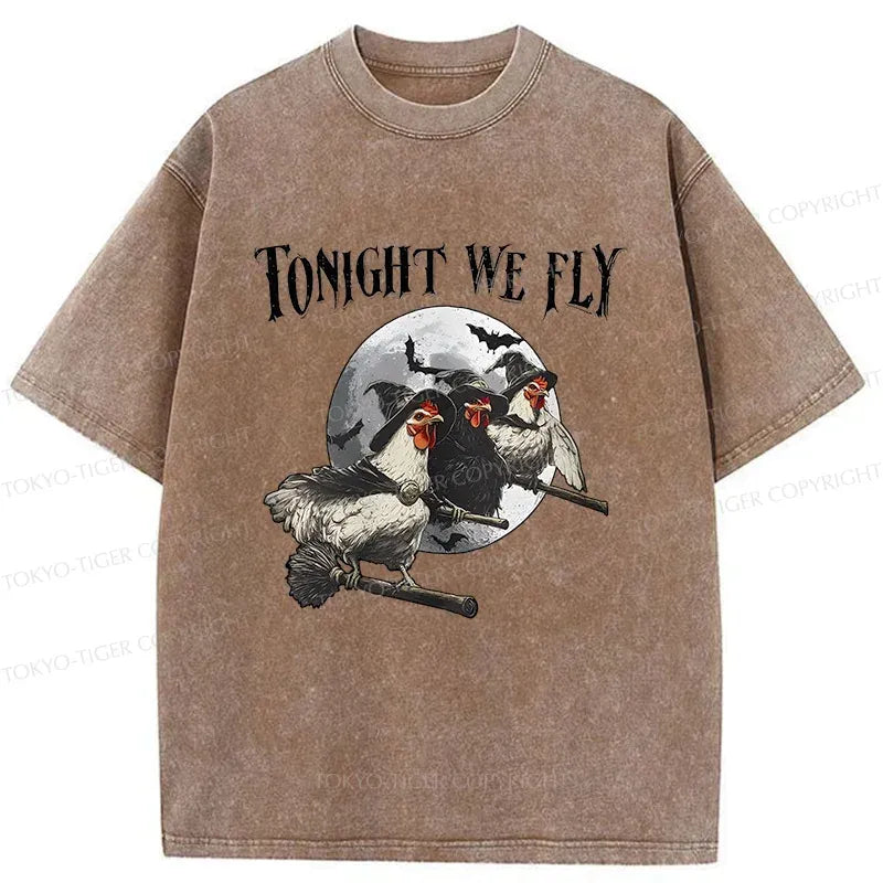Kyoto-Lion Magic Flying Chicken Washed T-Shirt