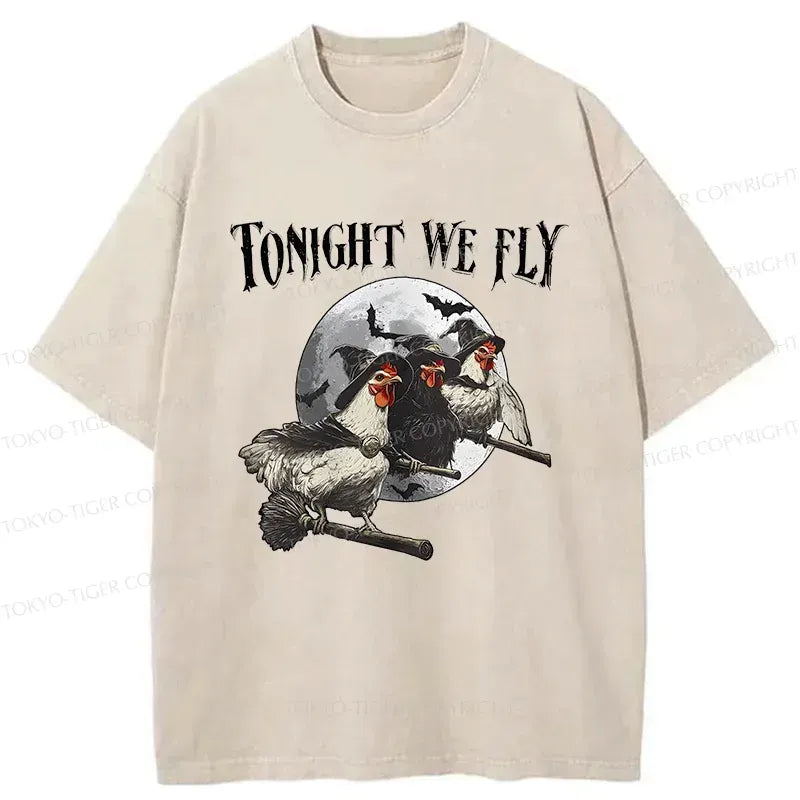 Magic Flying Chicken Vintage Tee for Summer