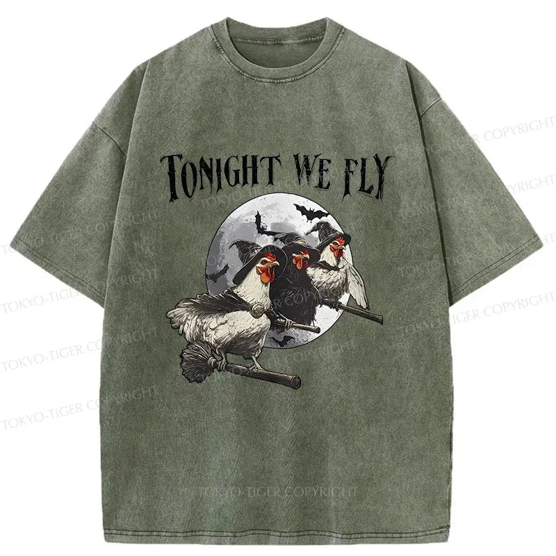 Kyoto-Lion Magic Flying Chicken Washed T-Shirt