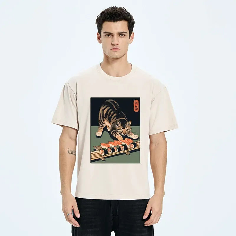 Cute Cat Sushi Japanese T-Shirt