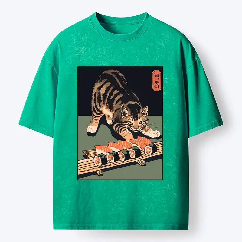 Cute Cat Sushi Japanese T-Shirt