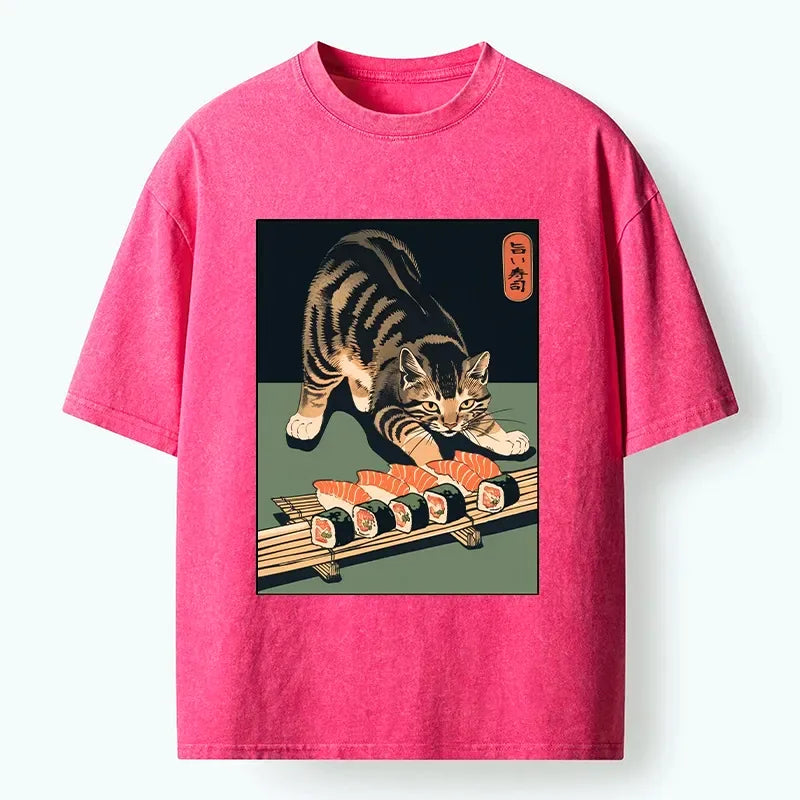 Cute Cat Sushi Japanese T-Shirt