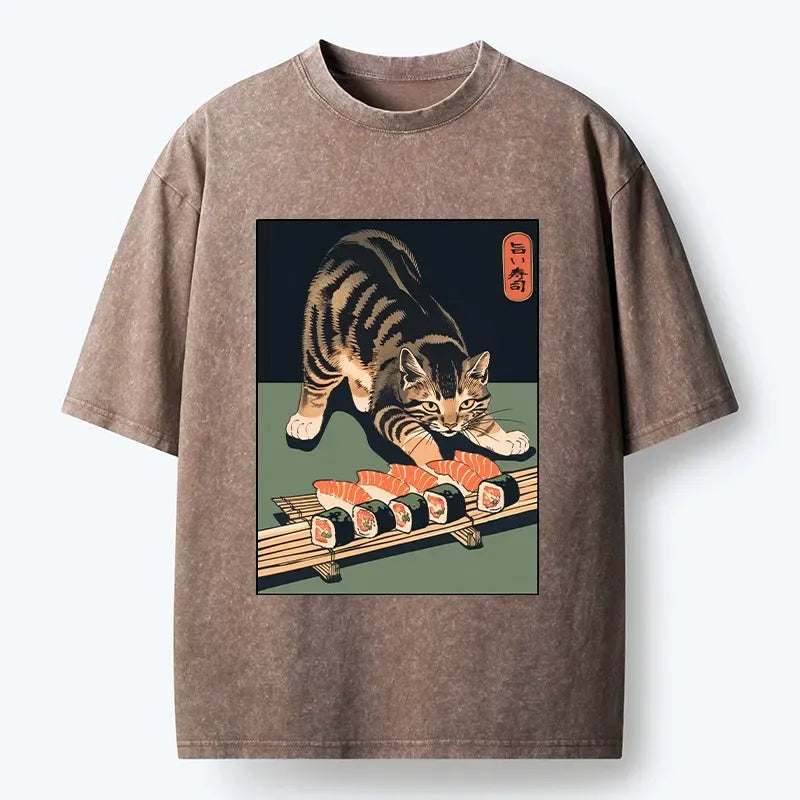 Cute Cat Sushi Japanese T-Shirt