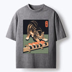 Vintage Washed Cat T-Shirt for Summer