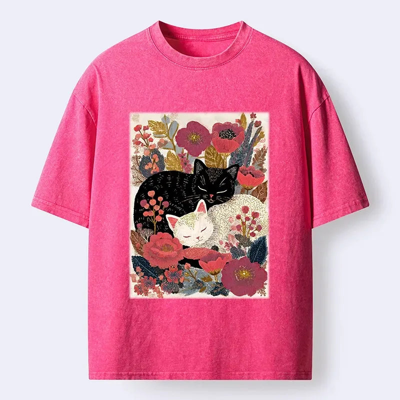 Japanese vintage sleeping cats tee