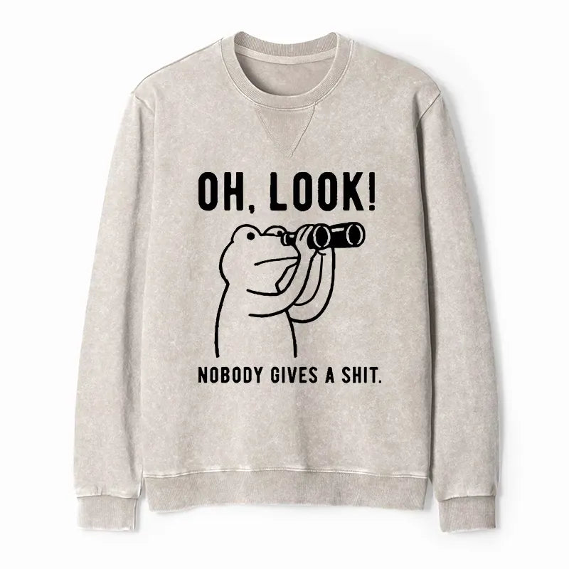 Kyoto-Lion Frog of Indifference Washed Terry Sweatshirt