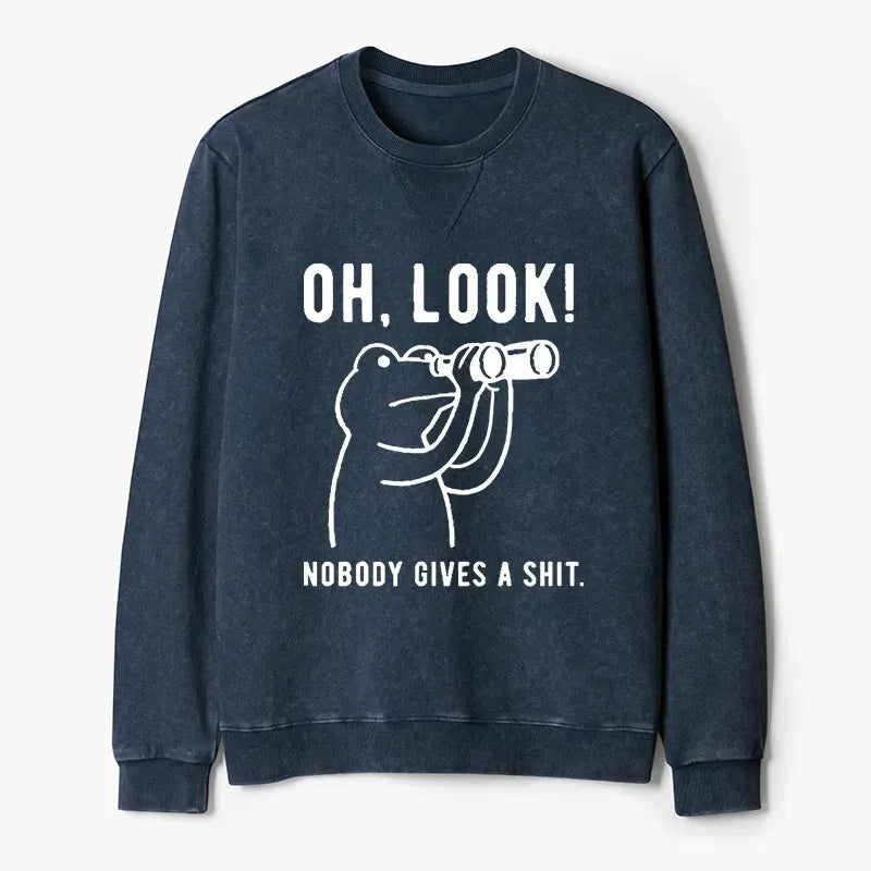 Kyoto-Lion Frog of Indifference Washed Terry Sweatshirt