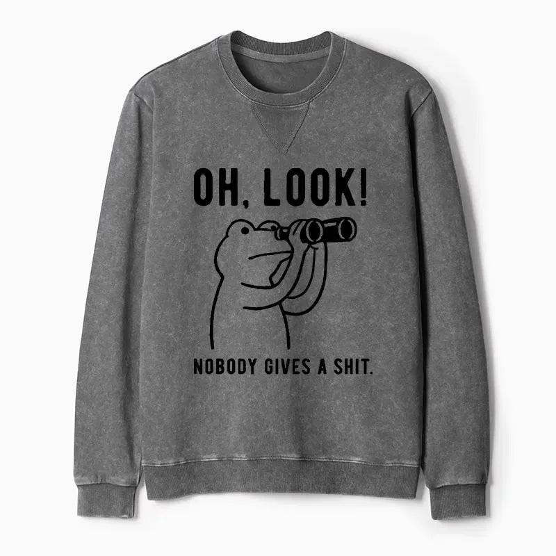 Kyoto-Lion Frog of Indifference Washed Terry Sweatshirt