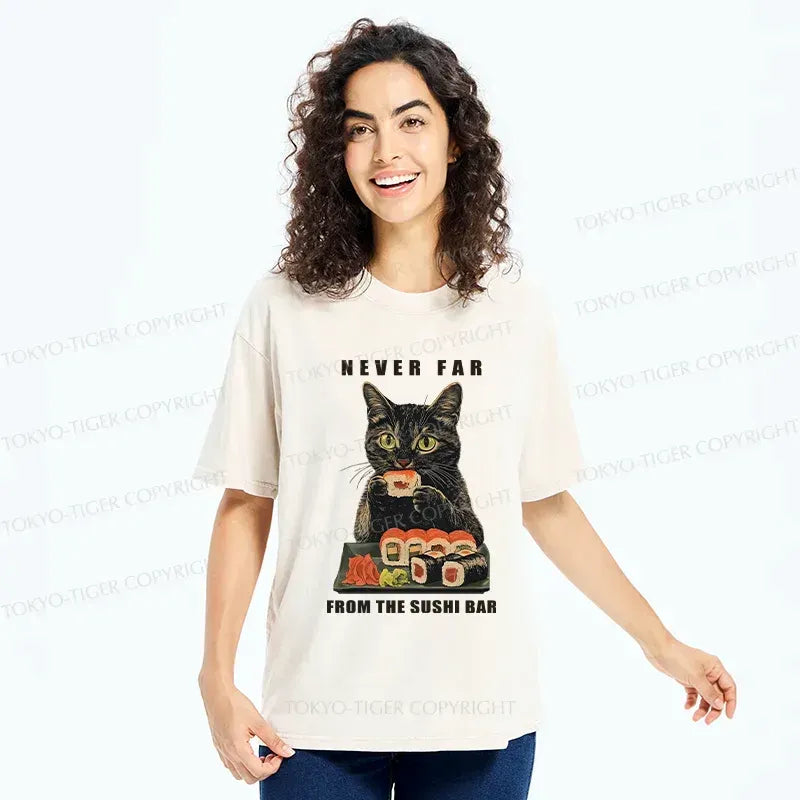 vintage Japanese sushi cat t-shirt