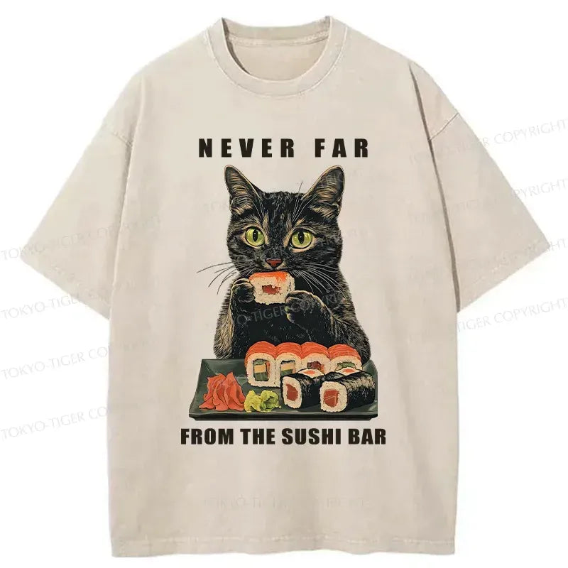 vintage Japanese sushi cat t-shirt