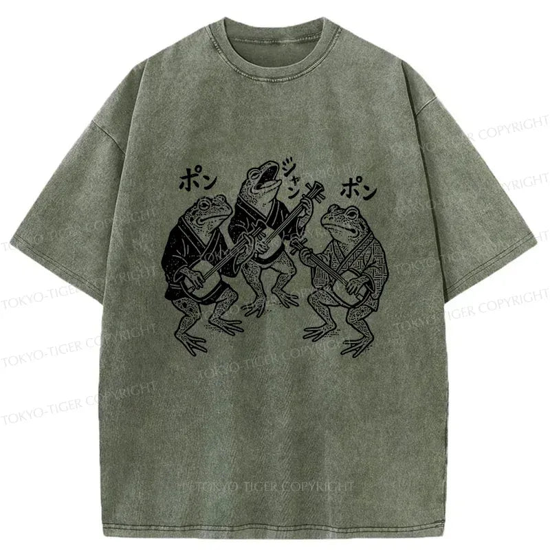 Japanese Frog Concert Washed T-Shirt