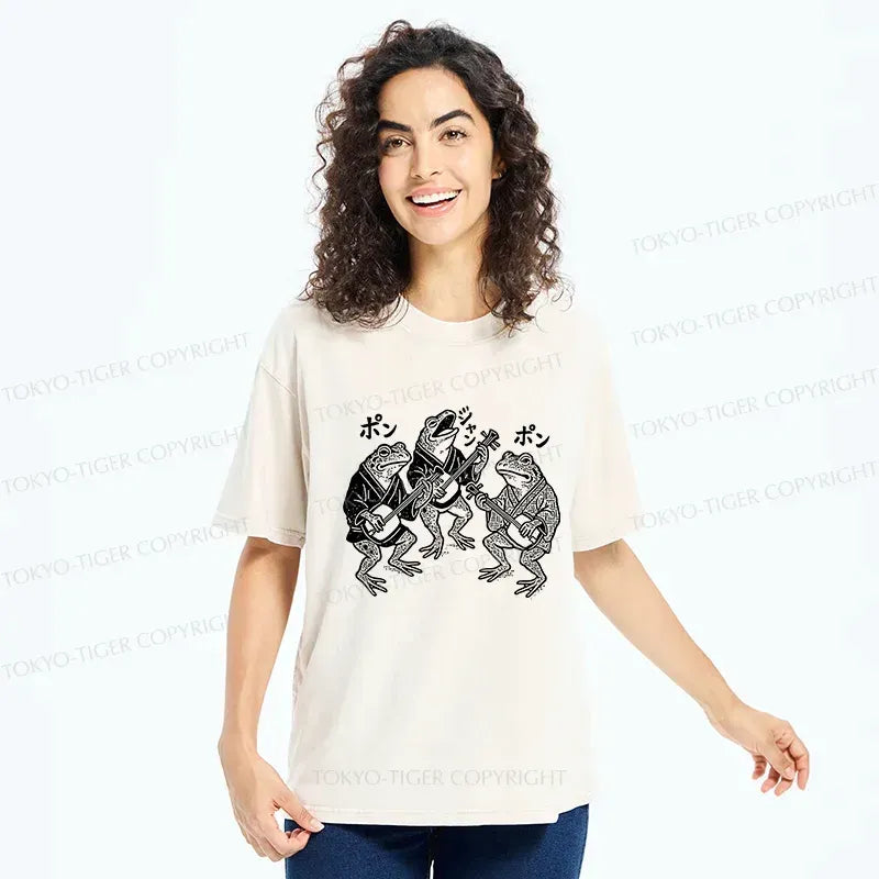 Japanese Frog Concert Washed T-Shirt