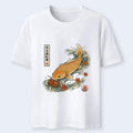Kyoto-Lion Golden Koi Carp Maple Leaf Wave Art Classic T-Shirt