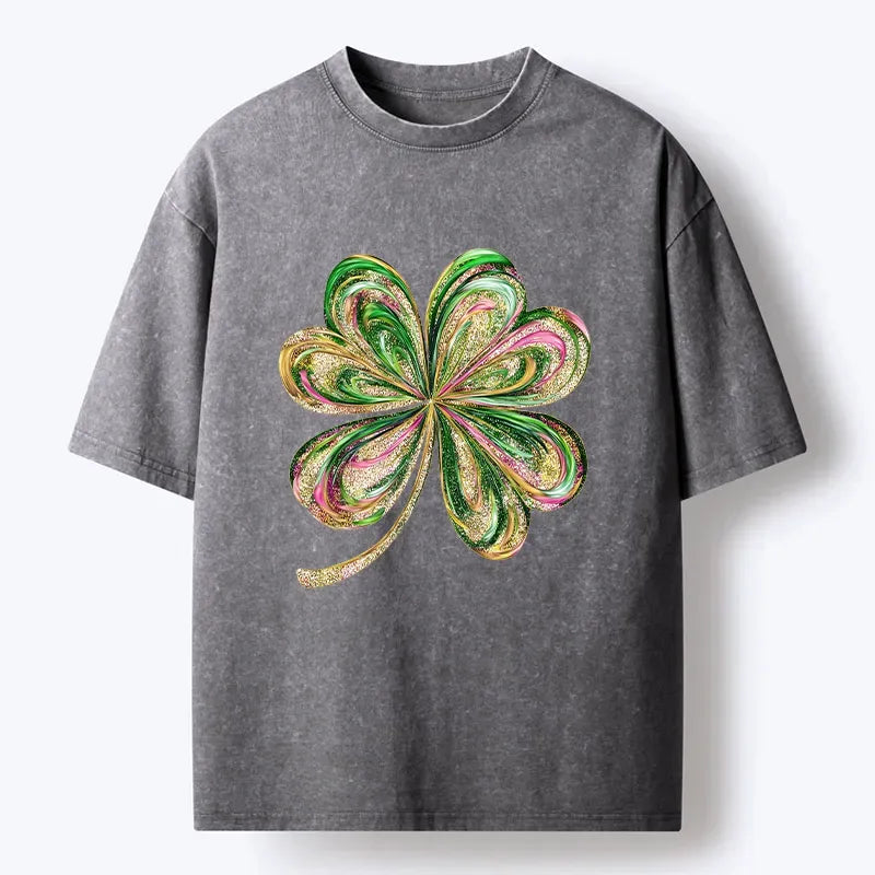 Japanese Unisex T-Shirt with Four-Leaf Clover