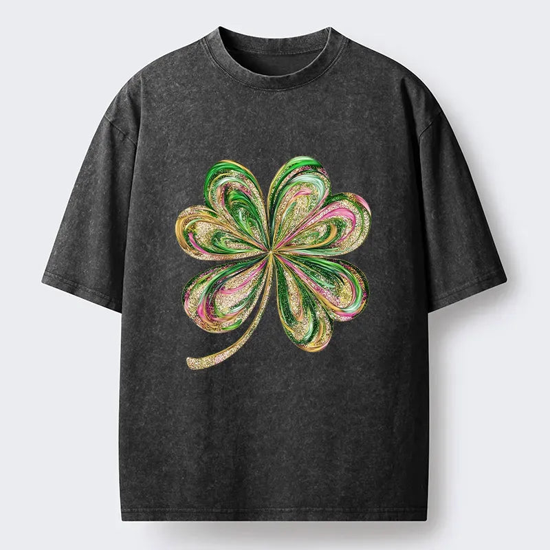 Japanese Unisex T-Shirt with Four-Leaf Clover