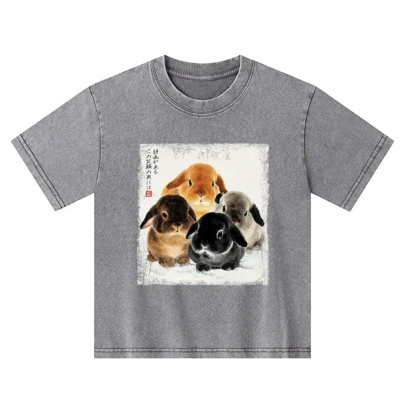 Washed Unisex Kids T-Shirt for Daily Wear