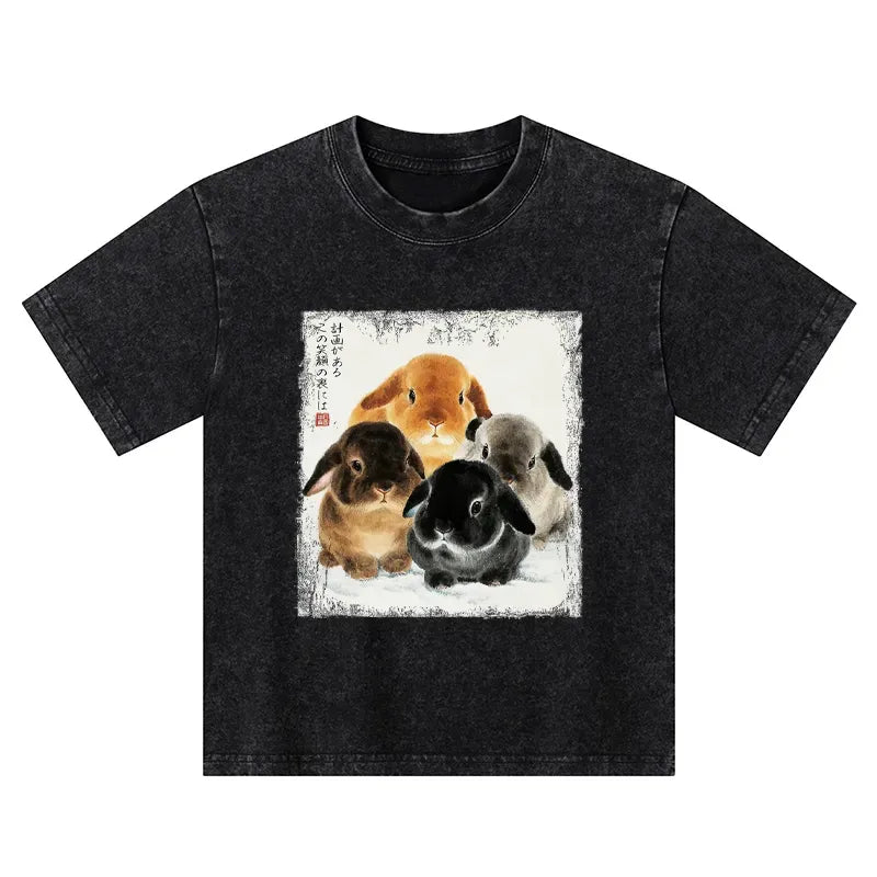 Washed Unisex Kids T-Shirt for Daily Wear