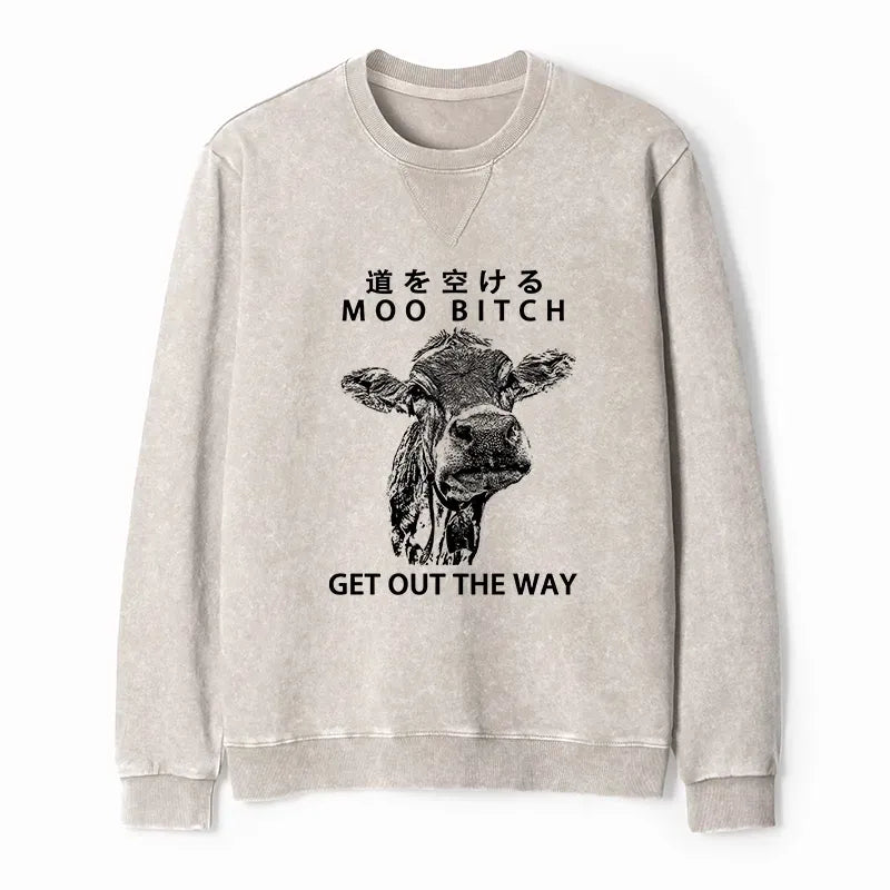 Kyoto-Lion Funny Cow Washed Terry Sweatshirt