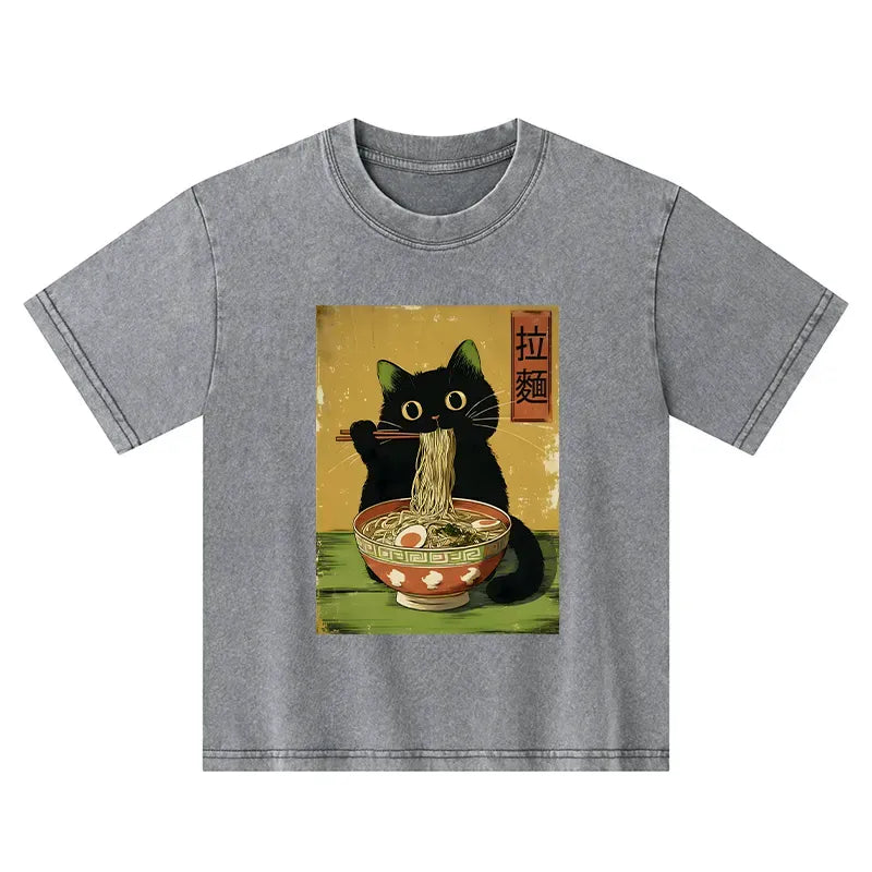 kyoto-lion vintage cat ramen kids tee on sale