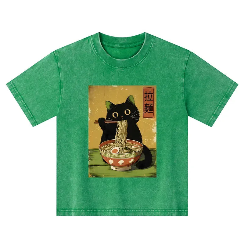 kyoto-lion vintage cat ramen kids tee on sale