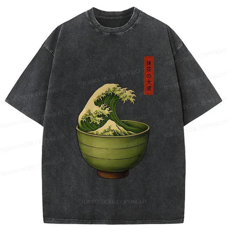 Kyoto-Lion Matcha Cup Washed T-Shirt