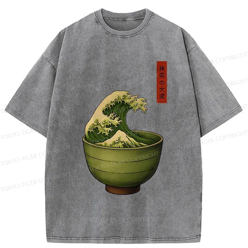 Kyoto-Lion Matcha Cup Washed T-Shirt